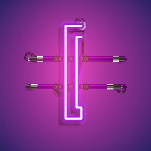 Realistic neon character with wires and console, vector illustration