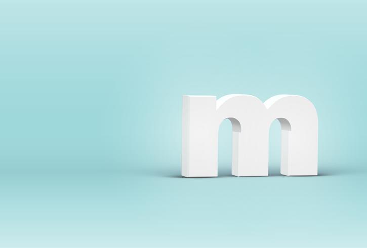 High detailed 3D font letter, vector illustration