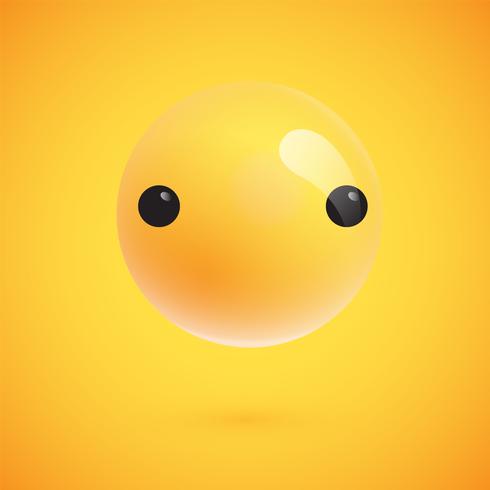 Cute high-detailed yellow emoticon for web, vector illustration