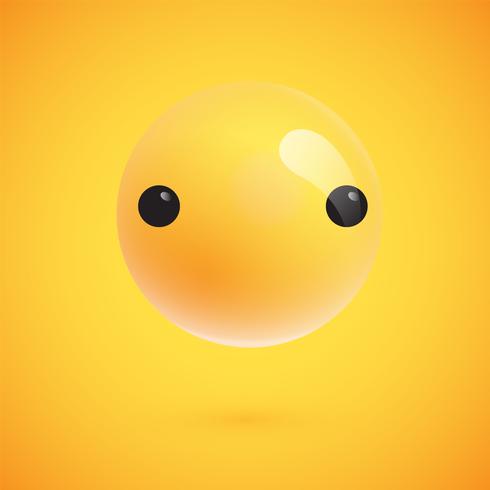 Lindo emoticon amarillo altamente detallado para web, ilustración vectorial vector