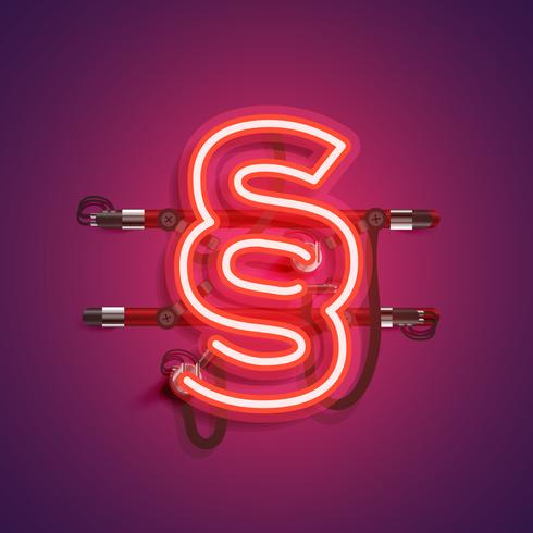 Realistic neon character with wires and console, vector illustration