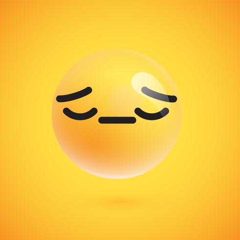 Lindo emoticon amarillo altamente detallado para web, ilustración vectorial vector