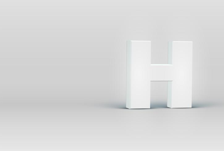 High detailed 3D font character, vector illustration