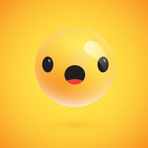 Cute high-detailed yellow emoticon for web, vector illustration