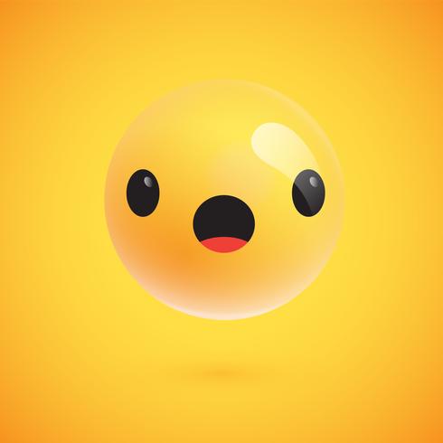 Lindo emoticon amarillo altamente detallado para web, ilustración vectorial vector