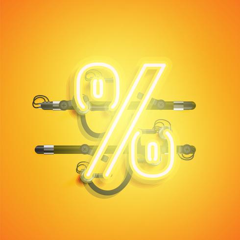 Realistic neon character with wires and console, vector illustration