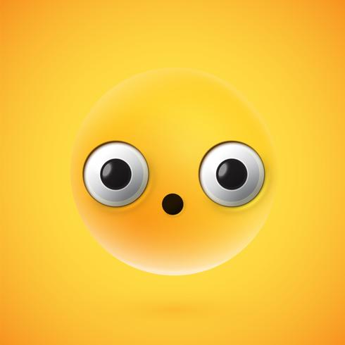 Highly detailed happy emoticon, vector illustration