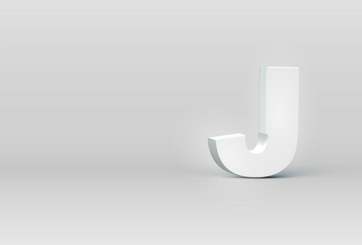 High detailed 3D font character, vector illustration