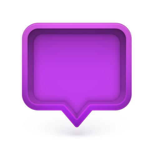 Colorful 3D realistic speech bubble, vector illustration