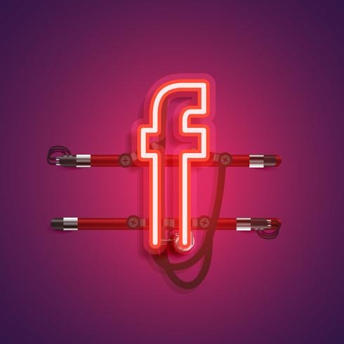 Realistic neon character with wires and console, vector illustration