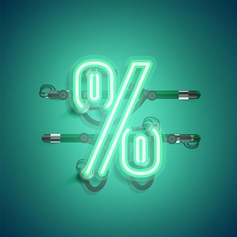 Realistic neon character with wires and console, vector illustration