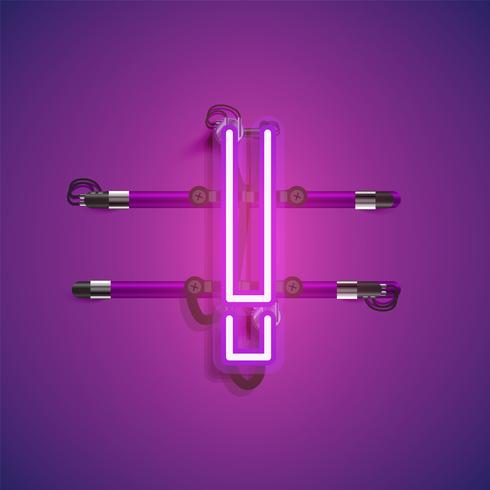 Realistic neon character with wires and console, vector illustration