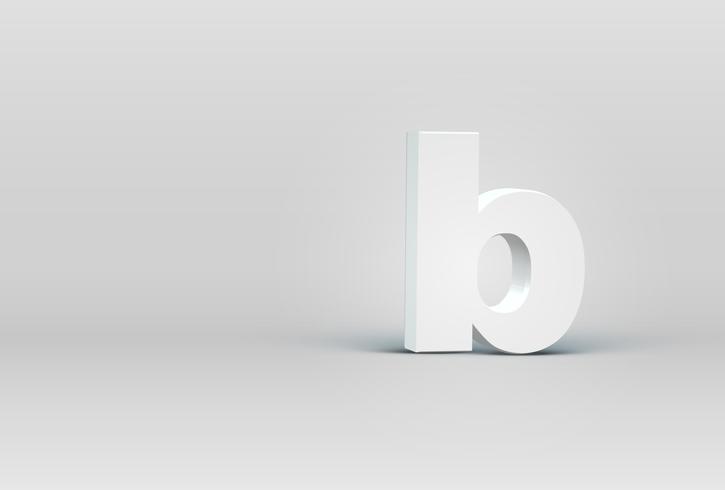 High detailed 3D font character, vector illustration