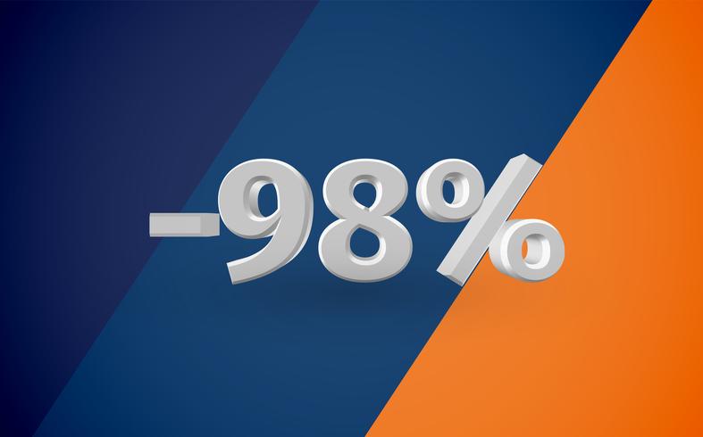 3D sale illustration with percentage, vector