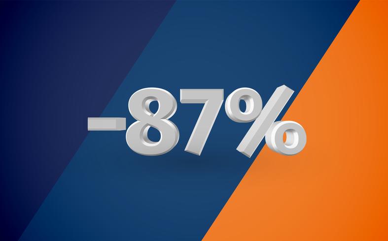 3D sale illustration with percentage, vector