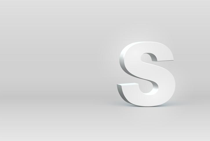 High detailed 3D font character, vector illustration