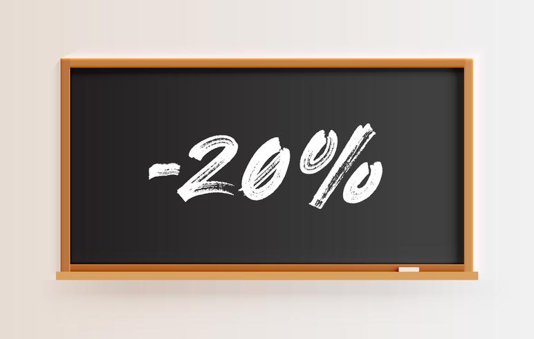 High detailed blackboard with '-20' title, vector illustration