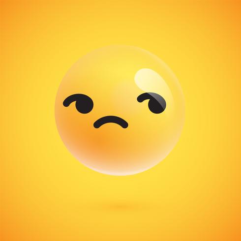 Lindo emoticon amarillo altamente detallado para web, ilustración vectorial vector