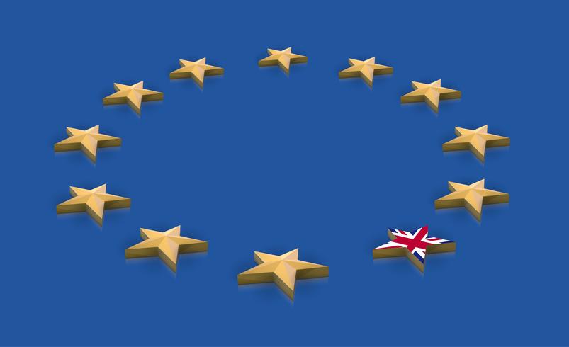 Illustration for BREXIT - Great Britain leaving the EU, vector