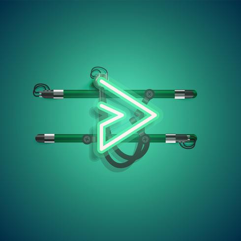 Realistic neon character with wires and console, vector illustration