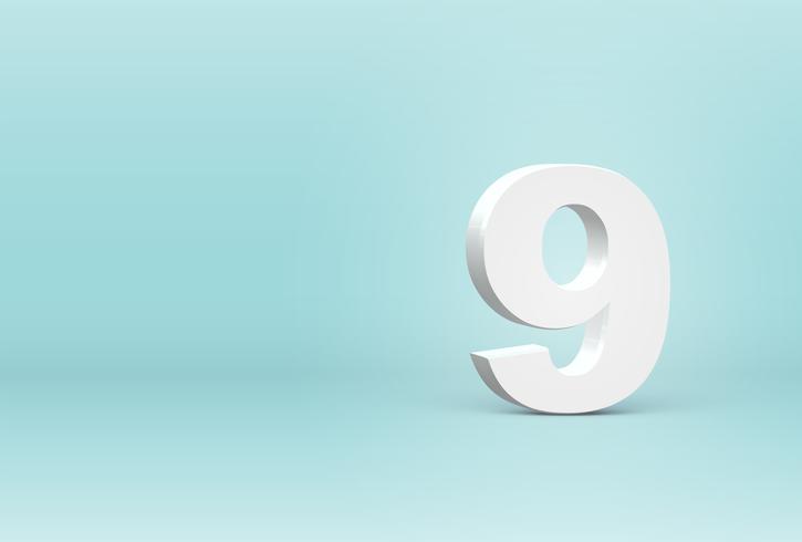 High detailed 3D font number, vector illustration