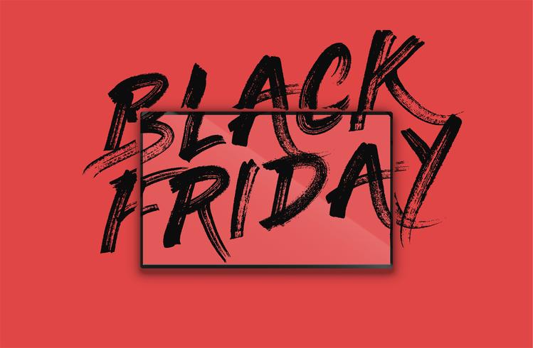 High-detailed notebook with painted 'BLACK FRIDAY' on the screen, vector illustration