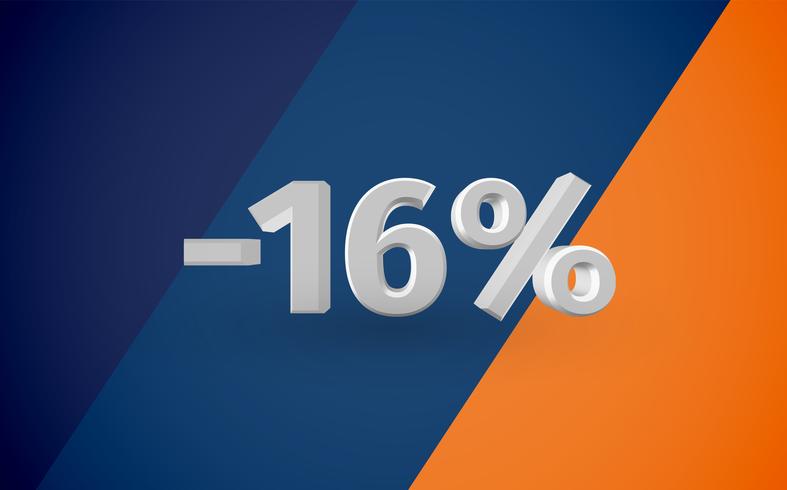 3D sale illustration with percentage, vector