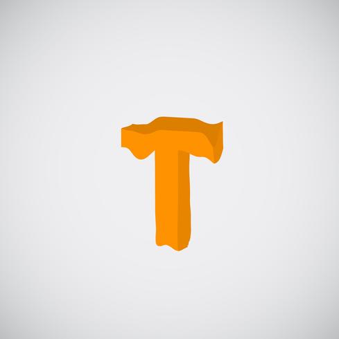 Melting orange character, vector