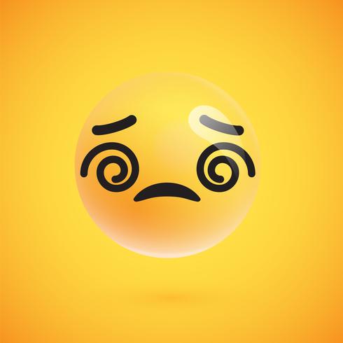 Lindo emoticon amarillo altamente detallado para web, ilustración vectorial vector