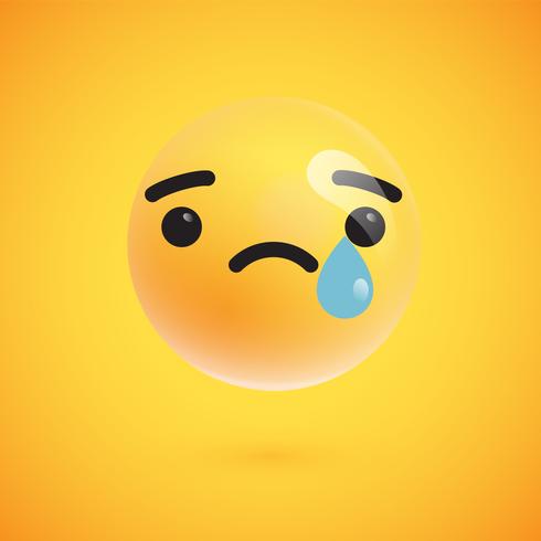 Lindo emoticon amarillo altamente detallado para web, ilustración vectorial vector