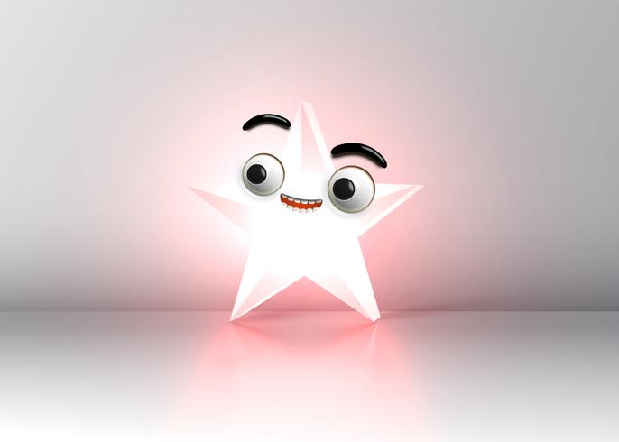 Alta estrella sonriente detallada, ilustración vectorial vector