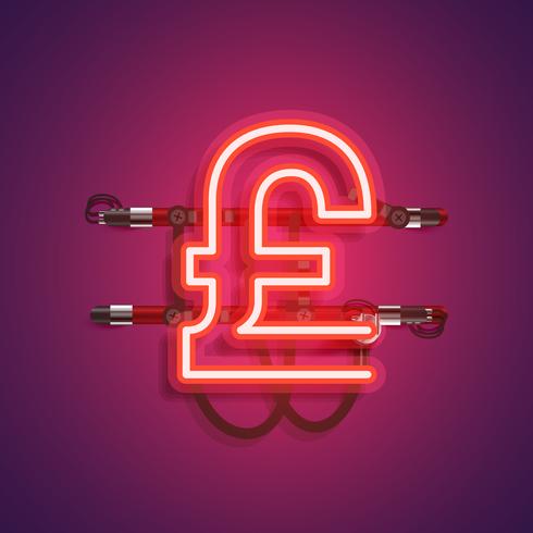 Realistic neon character with wires and console, vector illustration