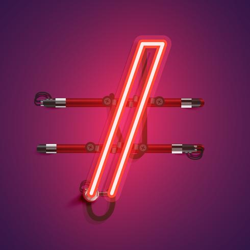 Realistic neon character with wires and console, vector illustration