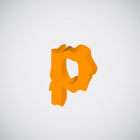 Melting orange character, vector