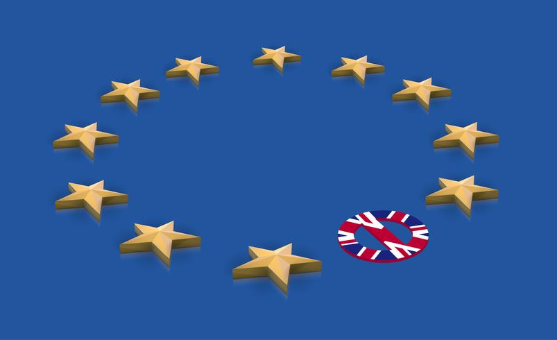 Illustration for BREXIT - Great Britain leaving the EU, vector