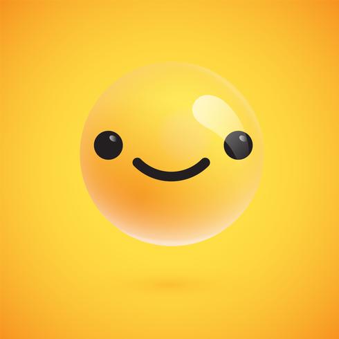 Cute high-detailed yellow emoticon for web, vector illustration