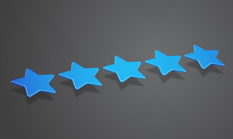 Clasificación 3D de estrellas o de fondo, ilustración vectorial vector