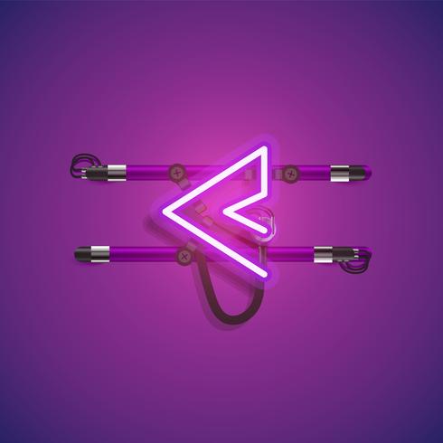 Realistic neon character with wires and console, vector illustration