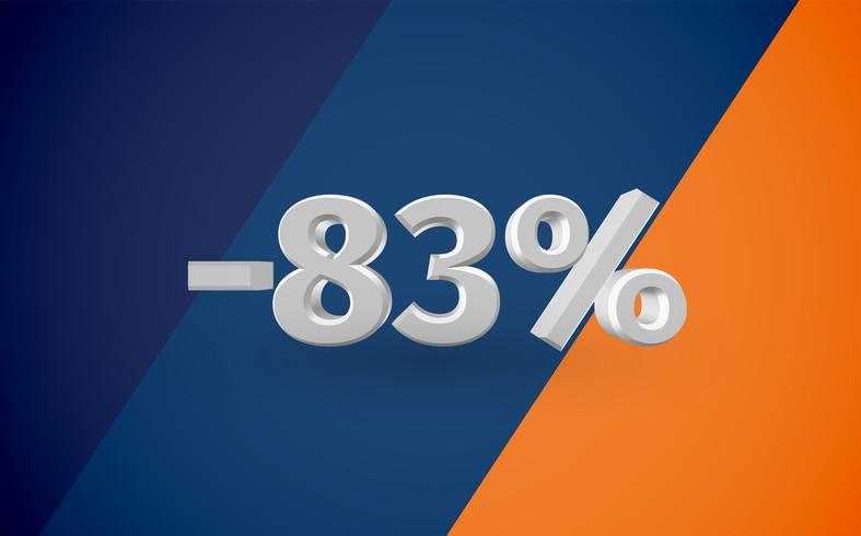 3D sale illustration with percentage, vector