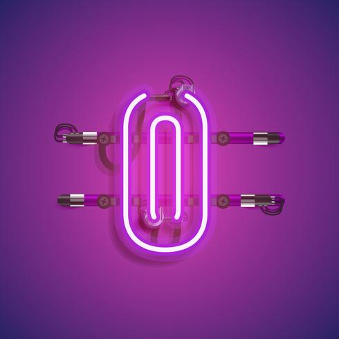 Realistic neon character with wires and console, vector illustration