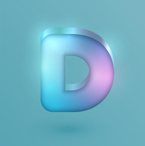 3D realistic neon character, vector