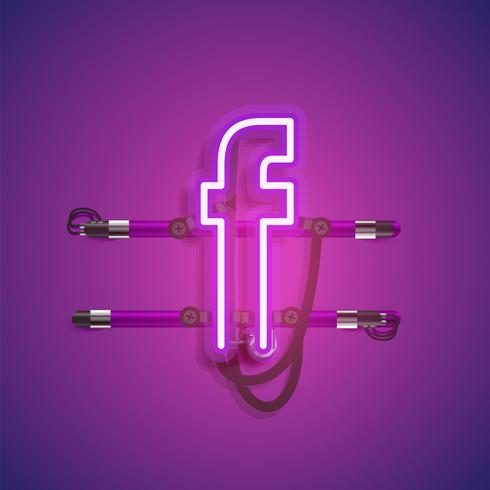 Realistic neon character with wires and console, vector illustration
