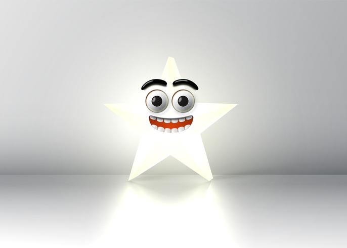 High detailed smiley star, vector illustration