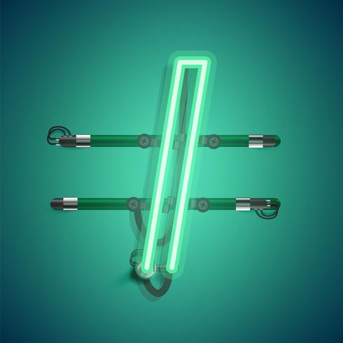 Realistic neon character with wires and console, vector illustration