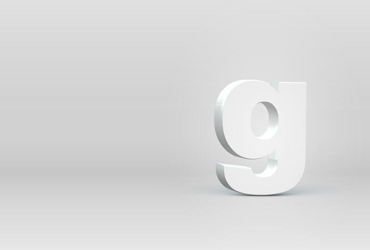 High detailed 3D font character, vector illustration