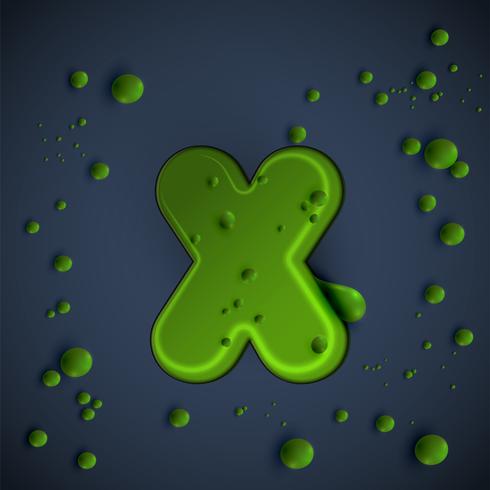 Green slime font, vector