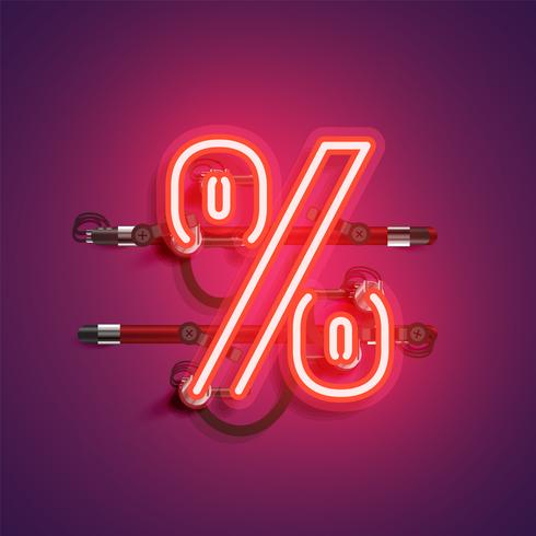 Realistic neon character with wires and console, vector illustration