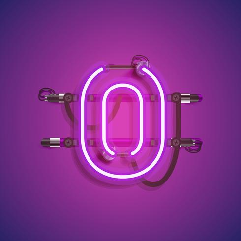 Realistic neon character with wires and console, vector illustration