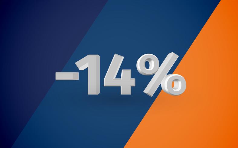 3D sale illustration with percentage, vector