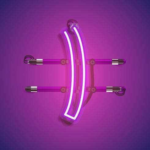 Realistic neon character with wires and console, vector illustration